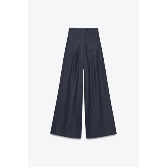 ZARA ZW COLLECTION ULTRA HIGH-WAIST WIDE-LEG JEANS - Picture 5 of 7